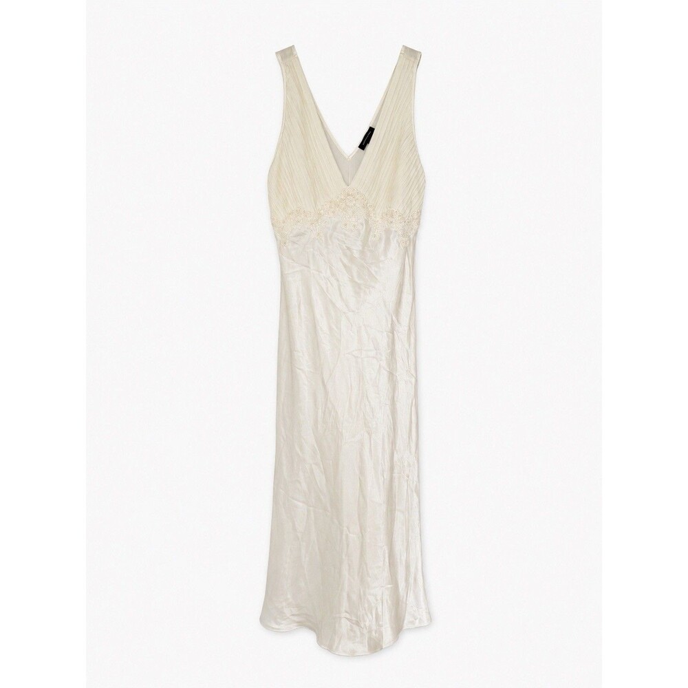 Jones New York Satin Lace Embroidered Long Slip Dress Size Large Bridal Y2K